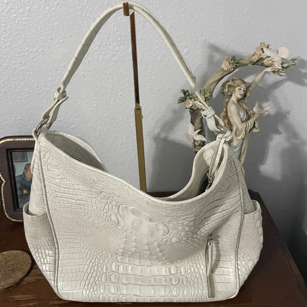 White crocodile leather Brahmin